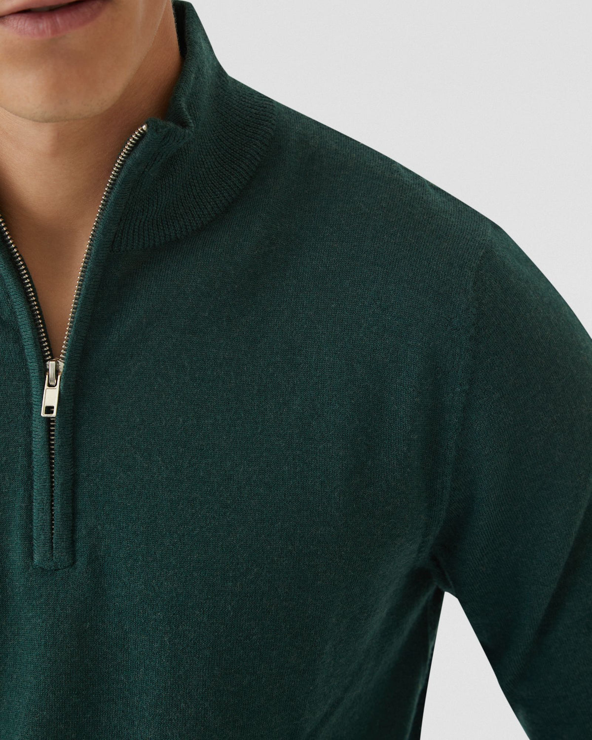 ZIP NECK MERINO WOOL KNIT MENS KNITWEAR