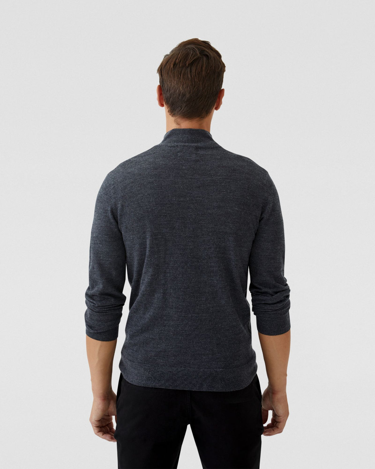 ZIP NECK MERINO WOOL KNIT MENS KNITWEAR