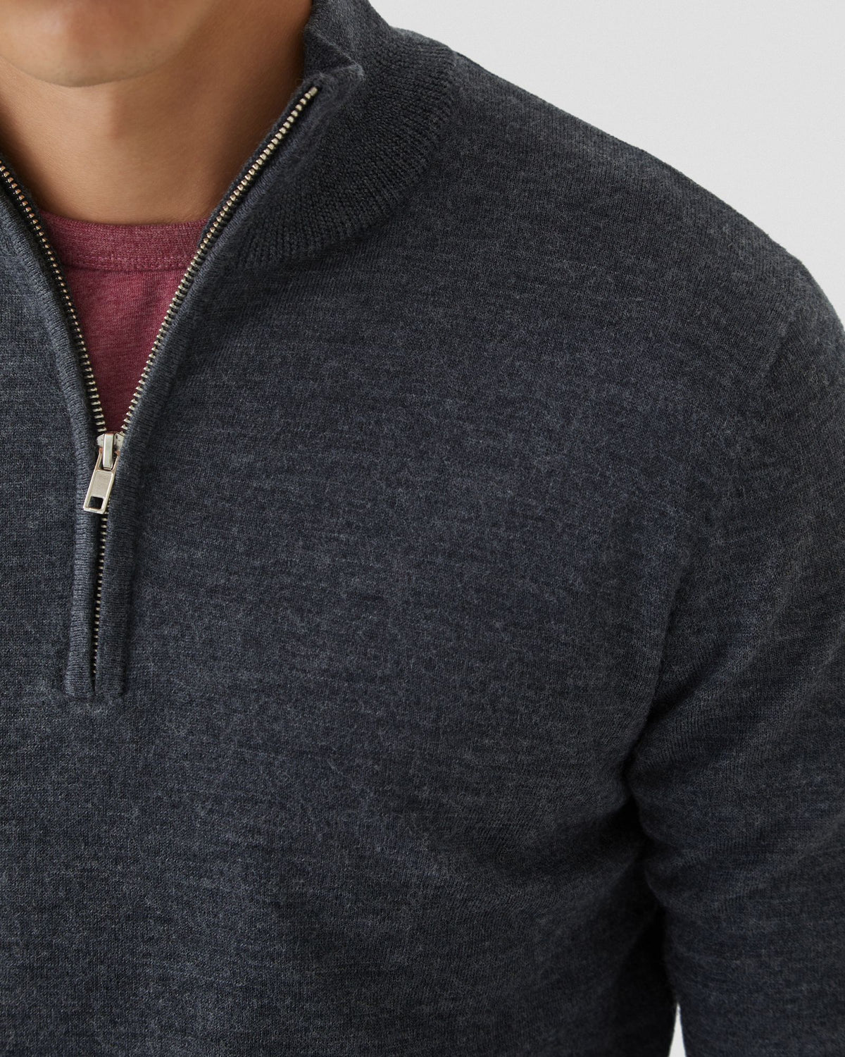 ZIP NECK MERINO WOOL KNIT MENS KNITWEAR