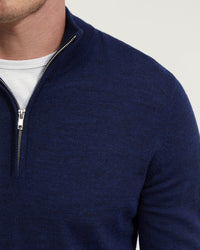 ZIP NECK MERINO WOOL KNIT MENS KNITWEAR