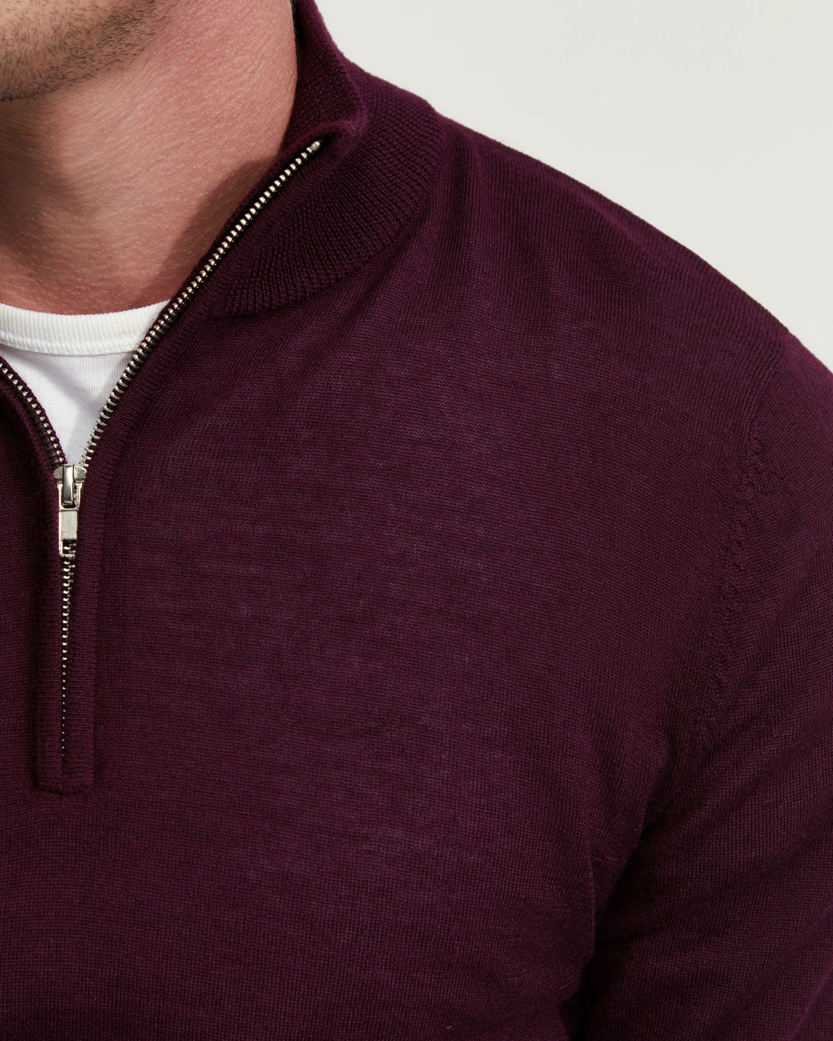 ZIP NECK MERINO WOOL KNIT MENS KNITWEAR