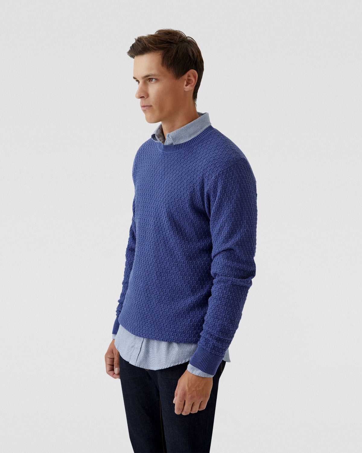 TOBY TEXTURED COTTON KNIT MENS KNITWEAR