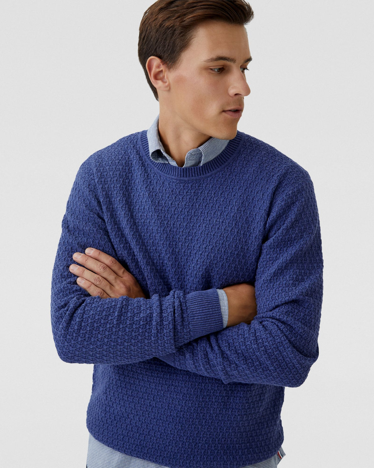 TOBY TEXTURED COTTON KNIT MENS KNITWEAR