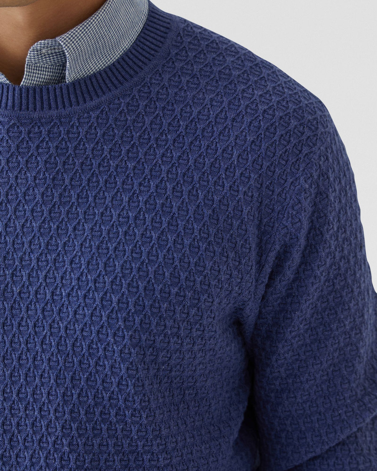 TOBY TEXTURED COTTON KNIT MENS KNITWEAR