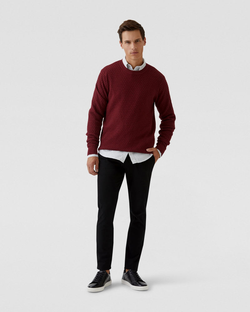 TOBY TEXTURED COTTON KNIT MENS KNITWEAR