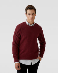 TOBY TEXTURED COTTON KNIT MENS KNITWEAR