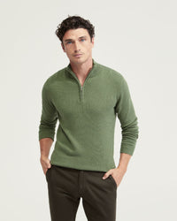 ROBERT ZIP NECK COTTON KNIT MENS KNITWEAR