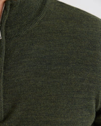 Merino Zip Neck Pure Wool Pullover - Available ~ 1-2 weeks MENS KNITWEAR