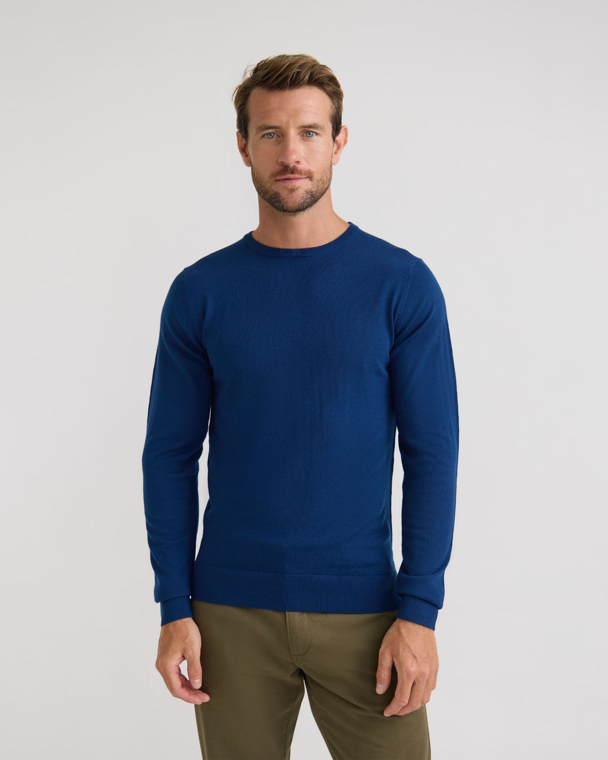 Crew Neck Pure Wool Pullover MENS KNITWEAR