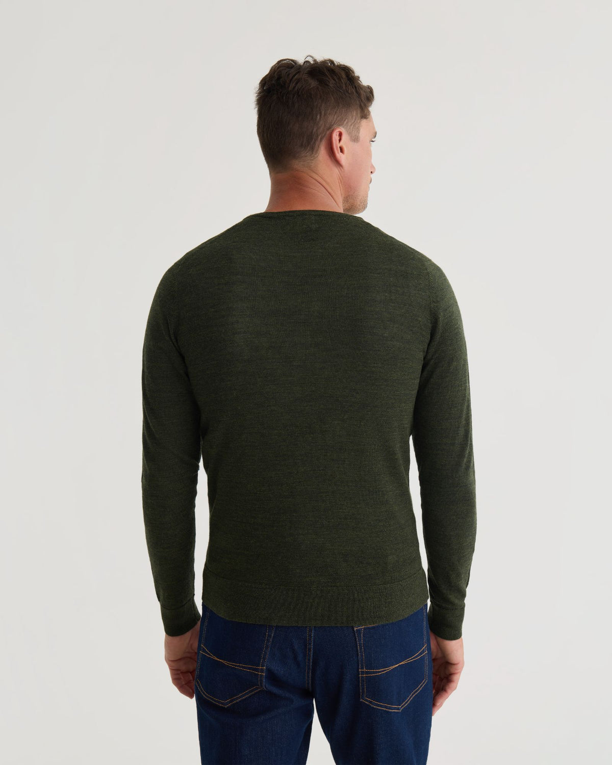 Crew Neck Pure Wool Pullover MENS KNITWEAR