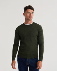 Crew Neck Pure Wool Pullover MENS KNITWEAR