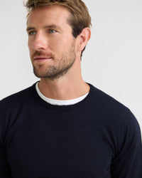 Crew Neck Pure Wool Pullover MENS KNITWEAR