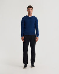 Basic V-Neck Pure Wool Pullover MENS KNITWEAR