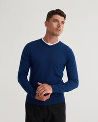 Basic V-Neck Pure Wool Pullover MENS KNITWEAR