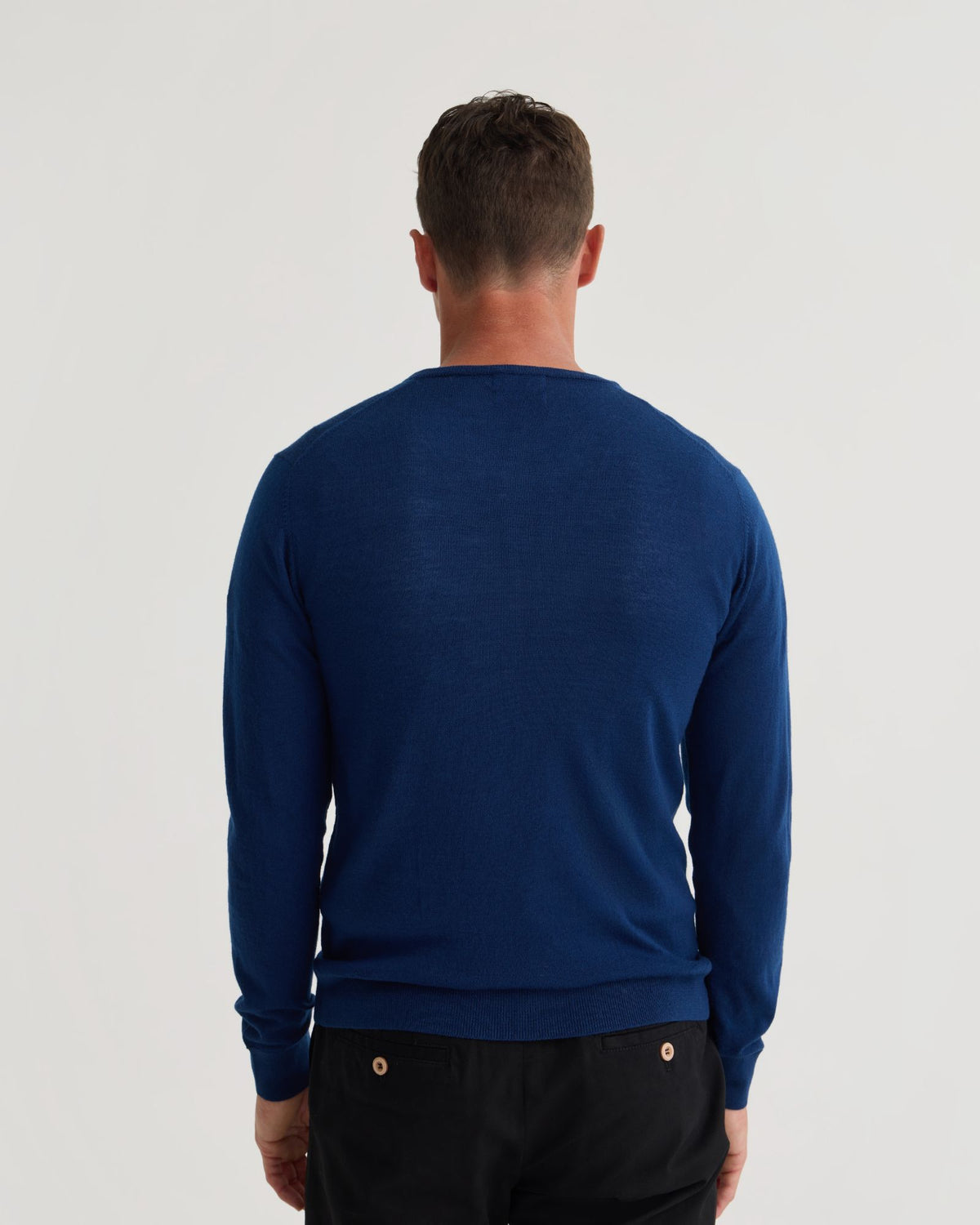 Basic V-Neck Pure Wool Pullover MENS KNITWEAR
