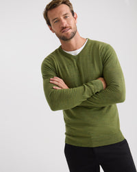 Basic V-Neck Pure Wool Pullover MENS KNITWEAR
