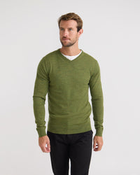 Basic V-Neck Pure Wool Pullover MENS KNITWEAR