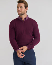 Basic V-Neck Pure Wool Pullover MENS KNITWEAR