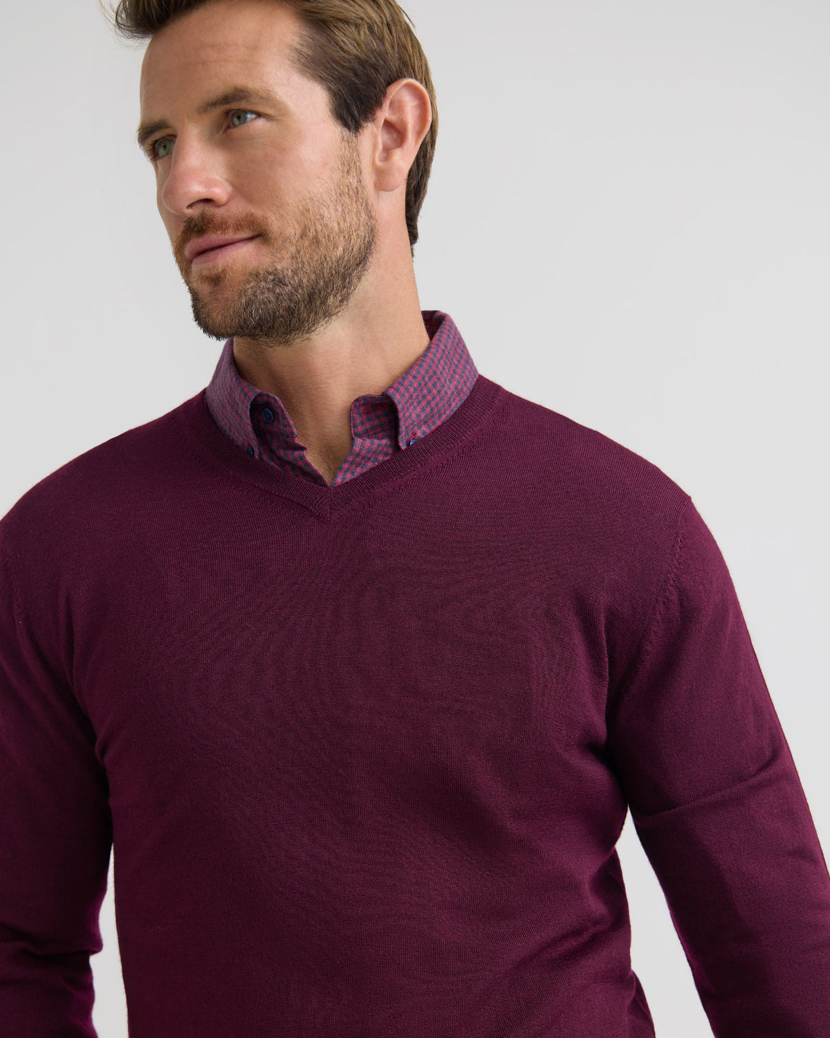 Basic V-Neck Pure Wool Pullover MENS KNITWEAR