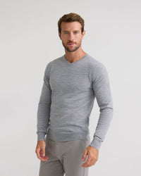 Basic V-Neck Pure Wool Pullover MENS KNITWEAR