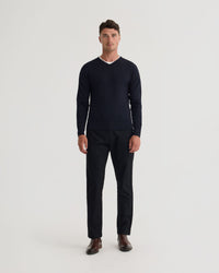 Basic V-Neck Pure Wool Pullover MENS KNITWEAR