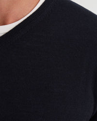 Basic V-Neck Pure Wool Pullover MENS KNITWEAR