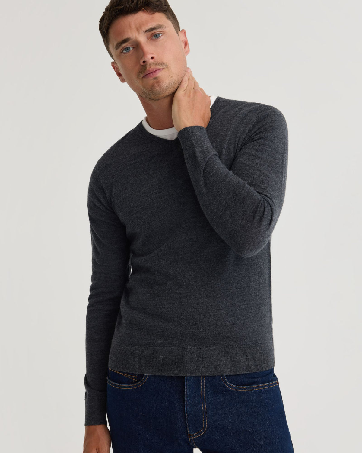 Basic V-Neck Pure Wool Pullover MENS KNITWEAR