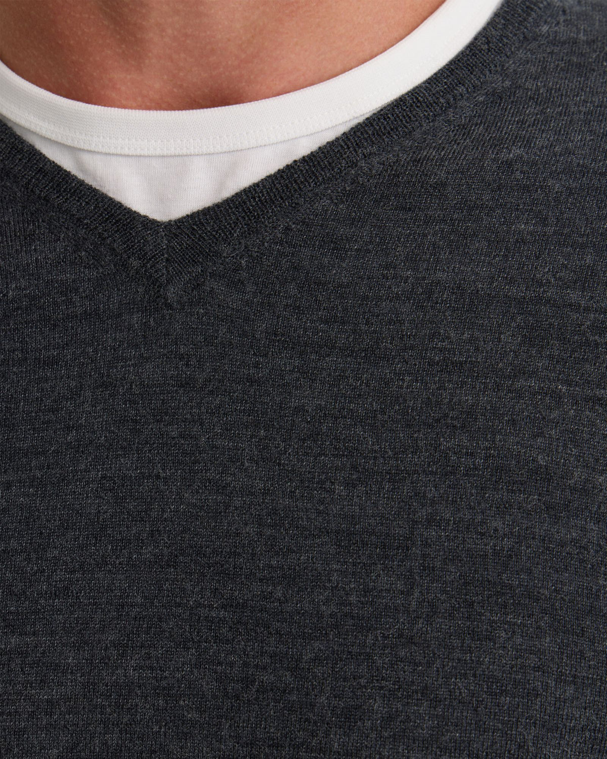 Basic V-Neck Pure Wool Pullover MENS KNITWEAR