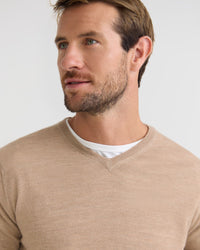 Basic V-Neck Pure Wool Pullover MENS KNITWEAR