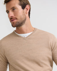 Basic V-Neck Pure Wool Pullover MENS KNITWEAR
