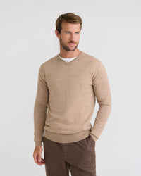 Basic V-Neck Pure Wool Pullover MENS KNITWEAR