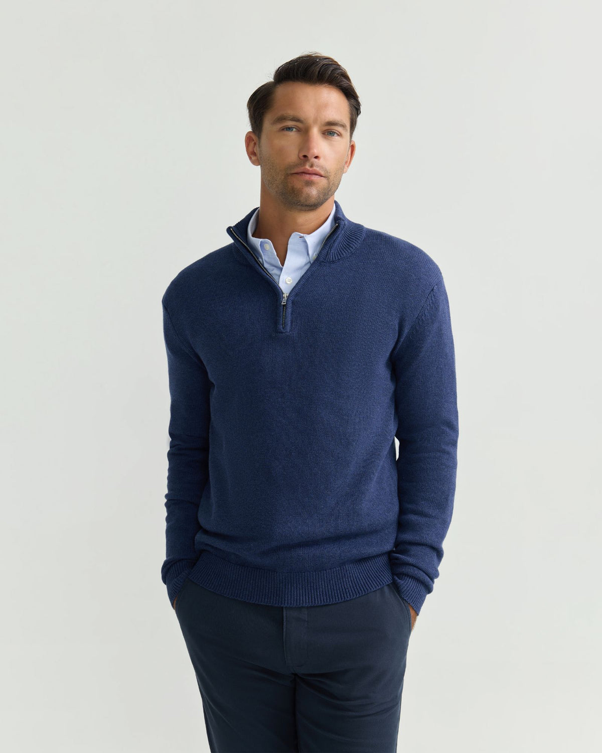 Robert Zip Neck Knit Pullover MENS KNITWEAR