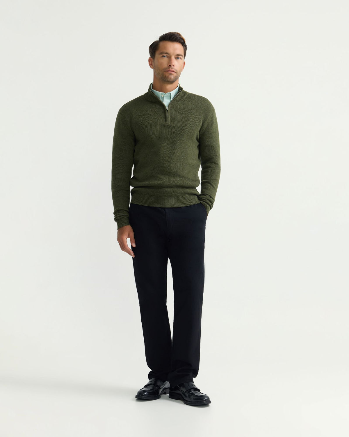 Robert Zip Neck Knit Pullover MENS KNITWEAR