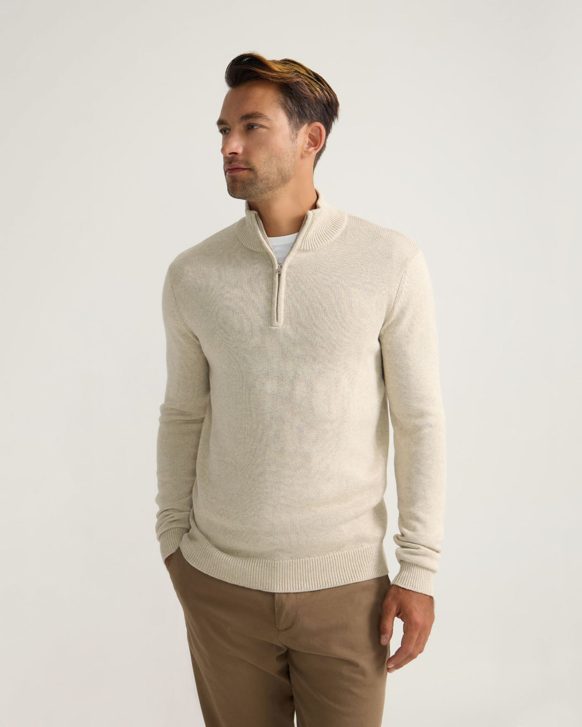 Robert Zip Neck Knit Pullover MENS KNITWEAR