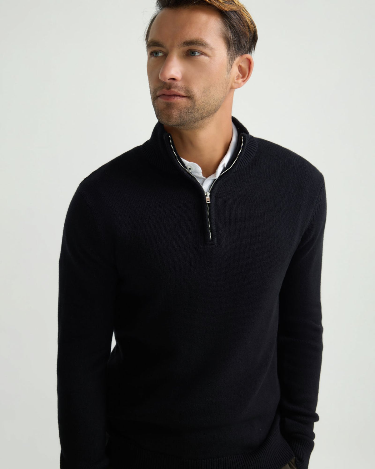 Robert Zip Neck Knit Pullover MENS KNITWEAR