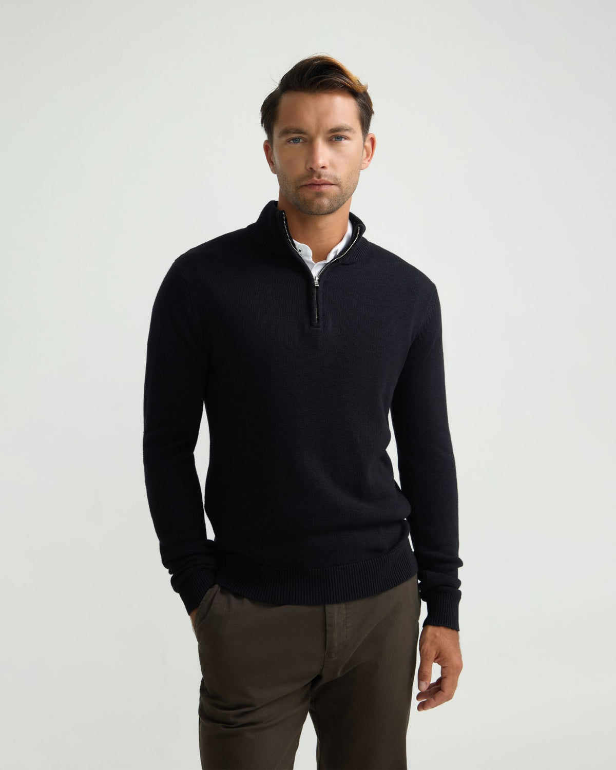 Robert Zip Neck Knit Pullover MENS KNITWEAR