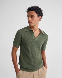Huck Lined Knitted Polo MENS KNITWEAR