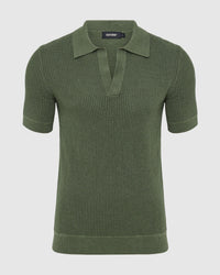 Huck Lined Knitted Polo MENS KNITWEAR