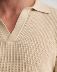 Huck Lined Knitted Polo MENS KNITWEAR