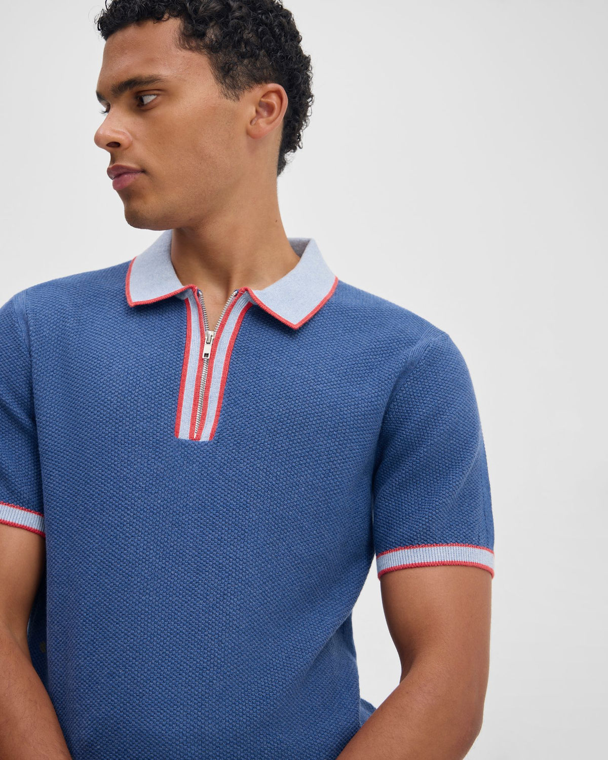 Holden Zip Neck Knitted Polo