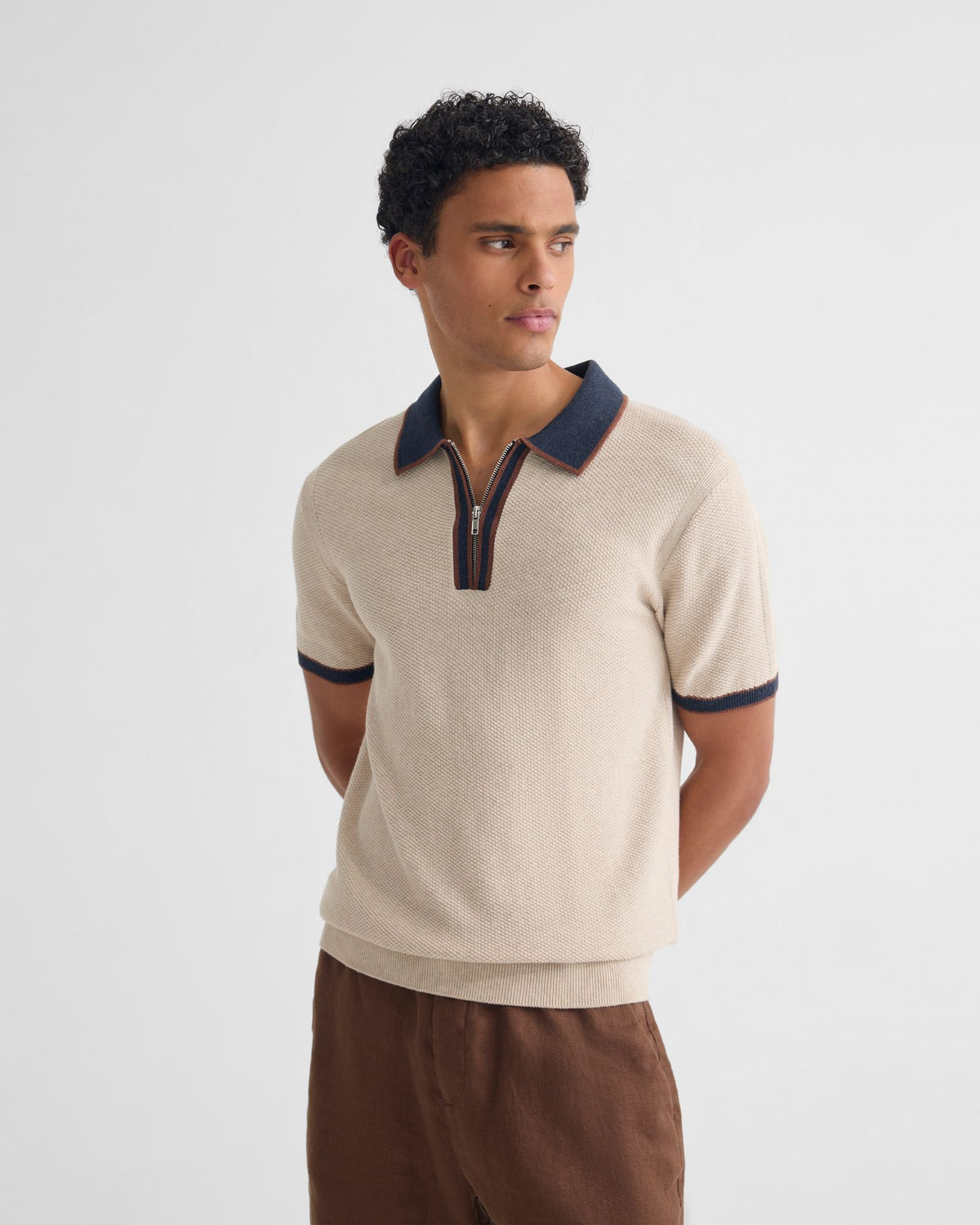 Holden Zip Neck Knitted Polo MENS KNITWEAR