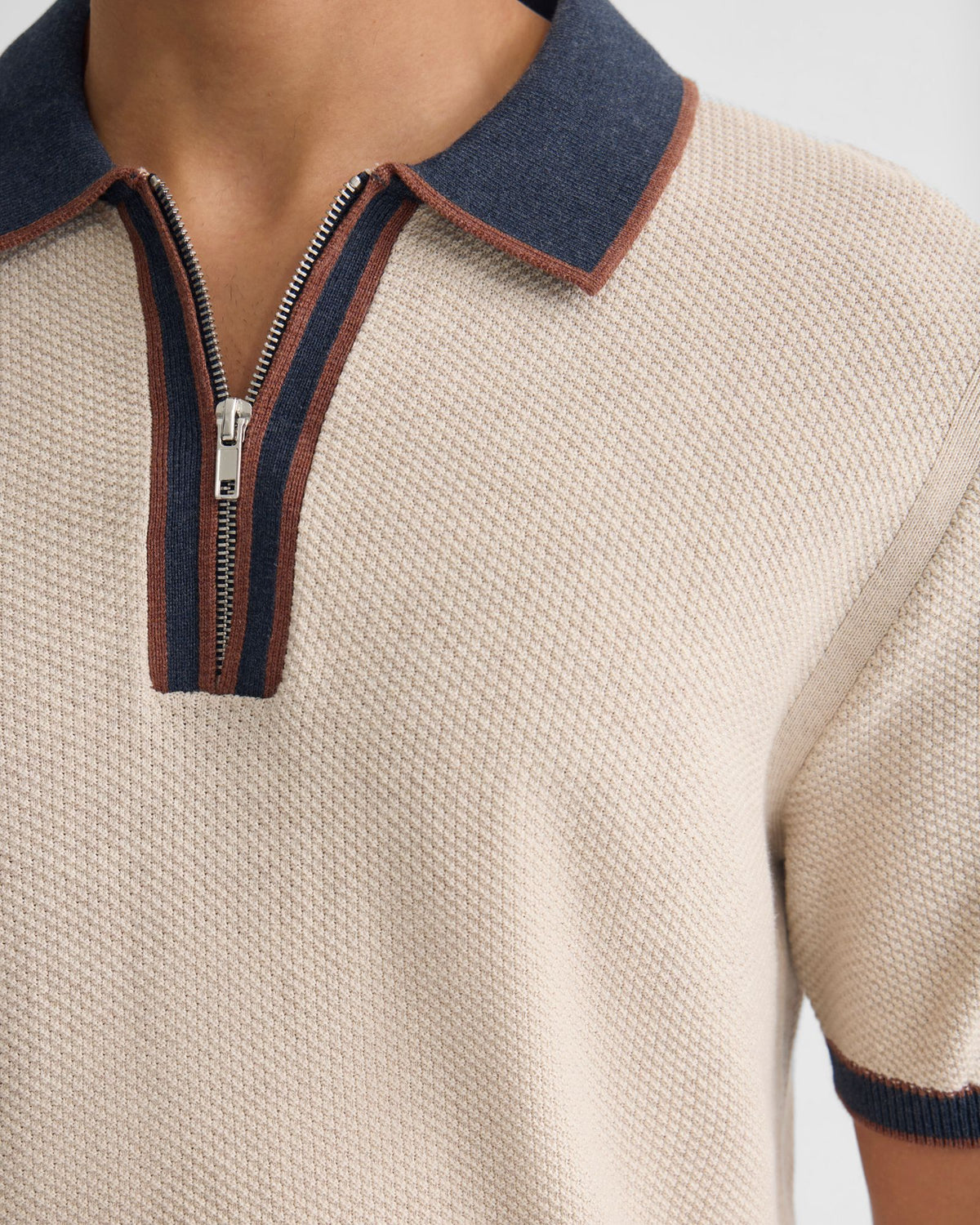 Holden Zip Neck Knitted Polo MENS KNITWEAR