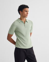 Otis Zip Neck Knitted Polo MENS KNITWEAR