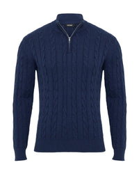 Marlon Zip Neck Cable MENS KNITWEAR