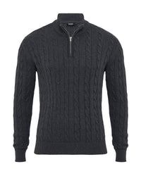 Marlon Zip Neck Cable MENS KNITWEAR