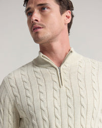 Marlon Zip Neck Cable MENS KNITWEAR