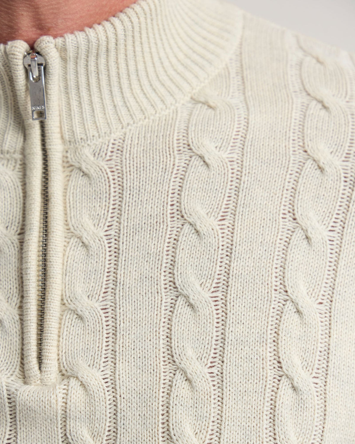 Marlon Zip Neck Cable MENS KNITWEAR