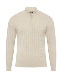 Marlon Zip Neck Cable MENS KNITWEAR