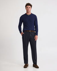 Basic V-Neck Pure Wool Pullover MENS KNITWEAR