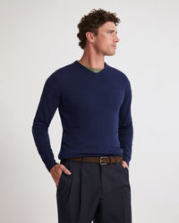 Basic V-Neck Pure Wool Pullover MENS KNITWEAR